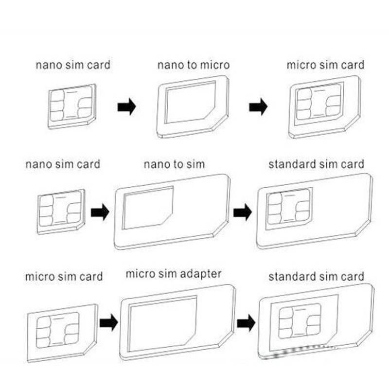 Adaptor Nano Sim Card 4 In 1 Micro Sim Dengan Kunci Eject Pin