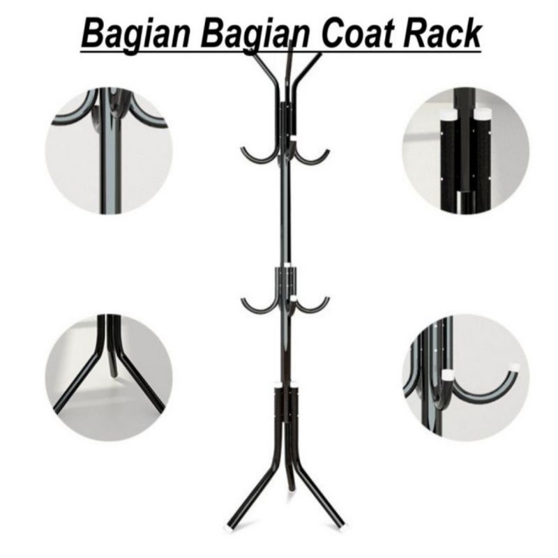 gantungan baju gantungan topi stand hanger coatrack gantungan 9 kait