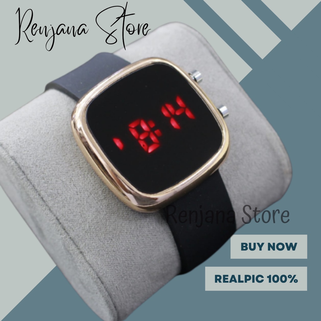 jam tangan wanita LED digital watch OVAL LED Digital tali rubber Jam tangan LED Digital watch / jam tangan LED Digital wanita / jam tangan kekinian LED Digital oval Premium Quality