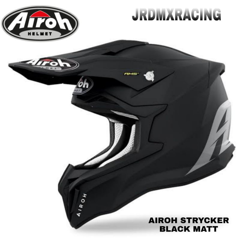 AIROH STRYCKER AMS COLOR BLACK MATT NEW 2022 HELM CROSS AIROH ORIGINAL