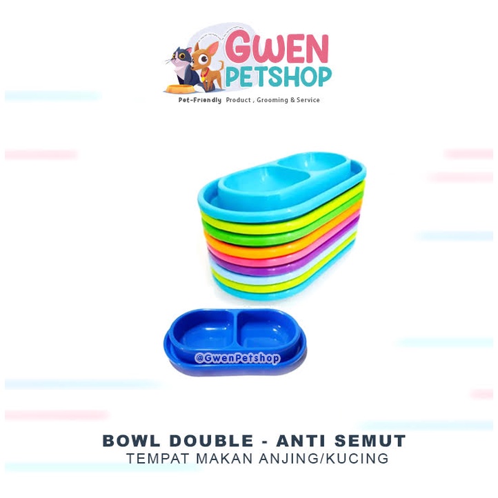 Tempat makan kucing anjing anti semut double -- DOUBLE ANTI SEMUT -tempat makan hewan