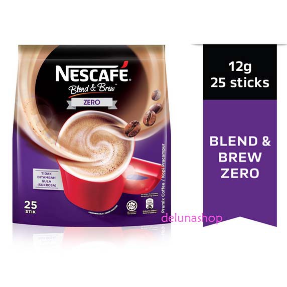 Nescafe Blend and Brew Zero Tanpa Gula Kopi Instan Malaysia Pracampur