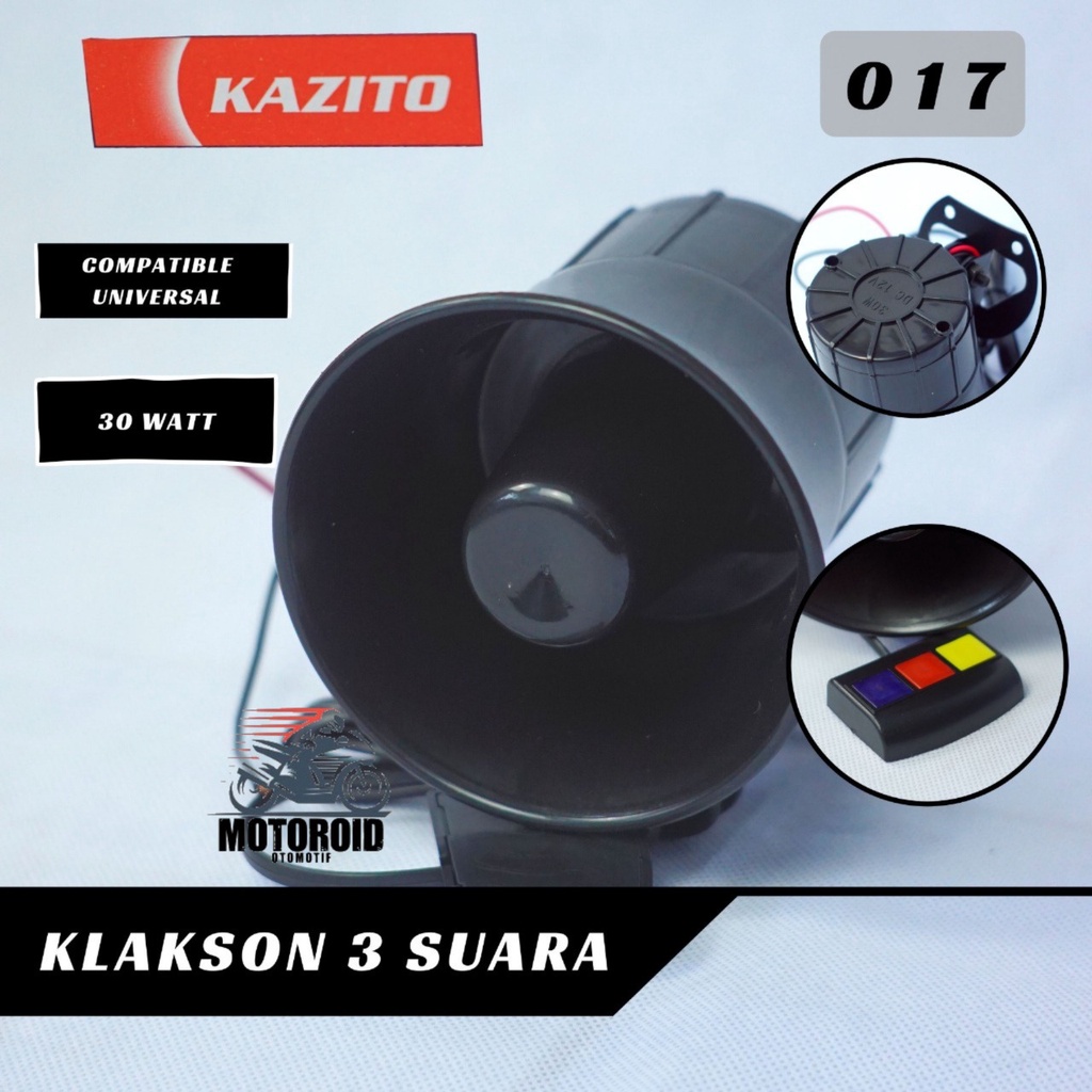 KLAKSON KAZITO TOA SIRINE 3 SUARA DASENG KLAKSON PATWAL POLISI TOURING MOTOR UNIVERSAL