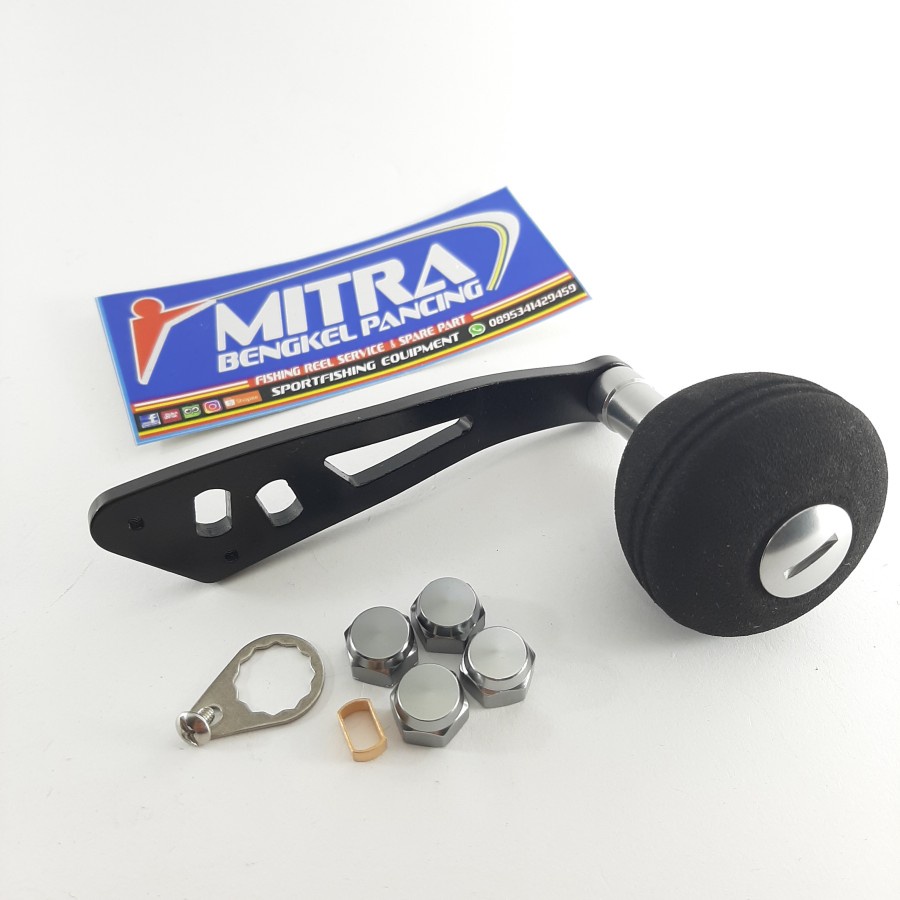 Handle Jigging BC 38mm black untuk reel baitcast slot 4x7 dan 5x8