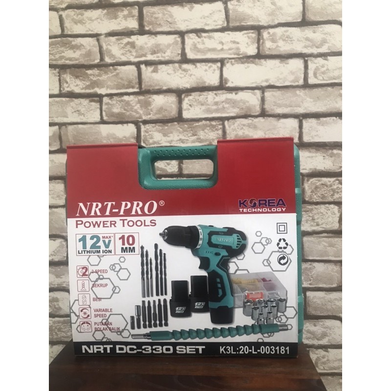 MESIN BOR BATERAI NRT DC-330 SET 26 PCS CORDLESS DRILL