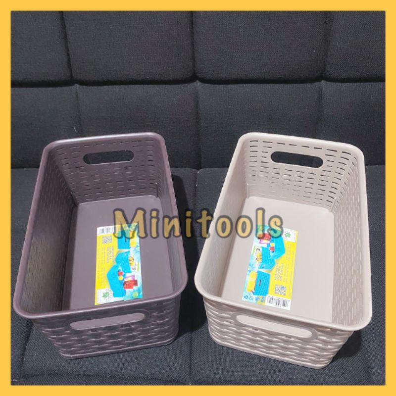 Keranjang Mini Serbaguna / Container Box Organizer / Green Leaf 3301