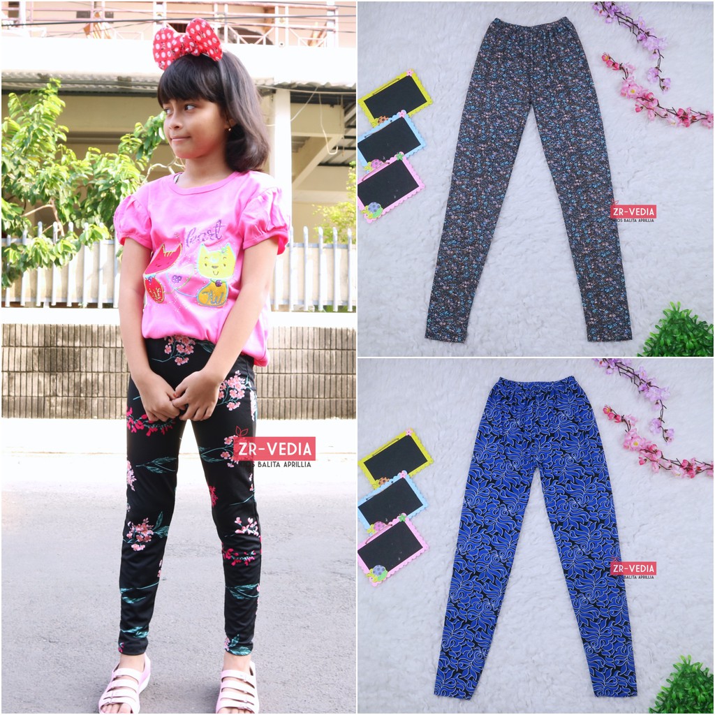 Legging Carlissa Anak 12-15 Tahun Remaja Tanggung / Celana Panjang Perempuan Leging Salur Murah Adem