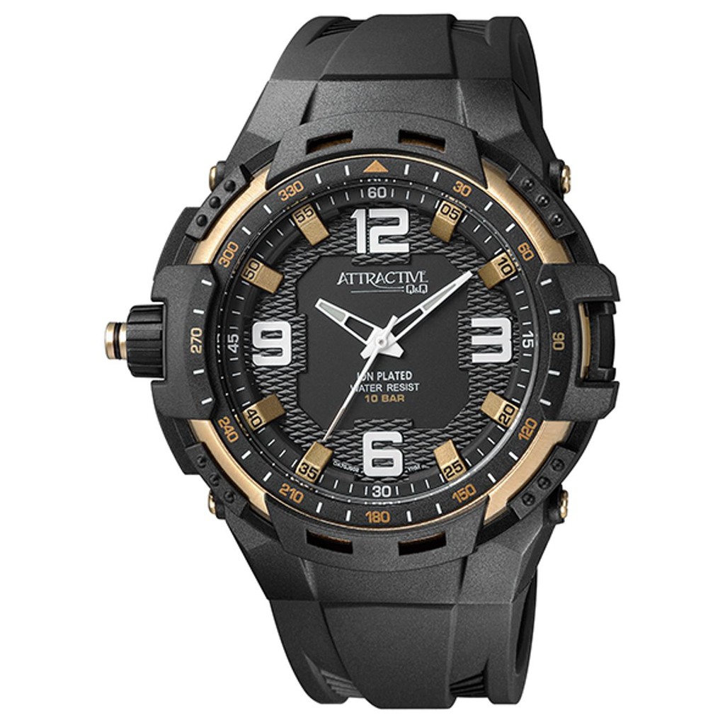 Q Q QQ Attractive Jam Tangan Pria Hitam DA70J002Y Original Terbaik