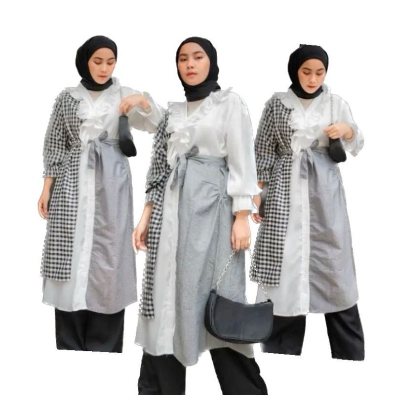 MONOCROME DRESS Tunik Muslim Kotak Terlaris