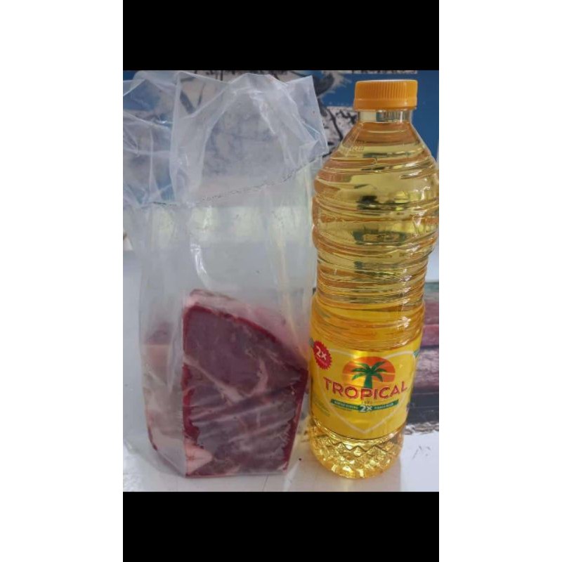 

Paket daging 1kg + minyak 1L