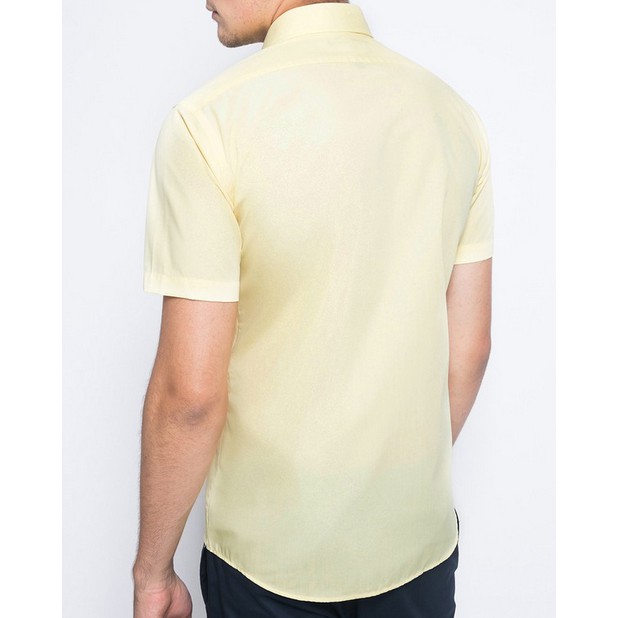 Kemeja ALISAN Polos Lengan PENDEK Regular Fit ( KUNING , SALEM , CREAM )