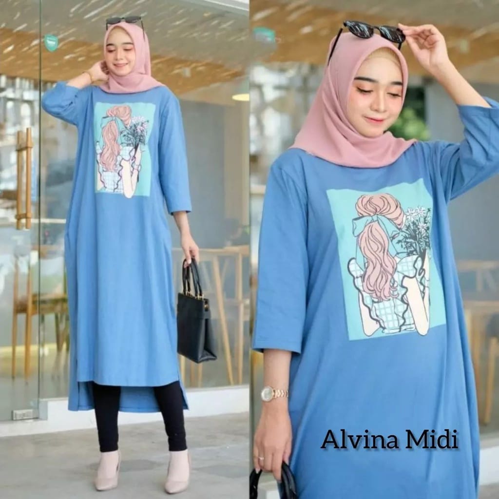 ALVINA MIDI DRESS / DRESS TERBARU / DRESS KEKINIAN / DRESS MURAH