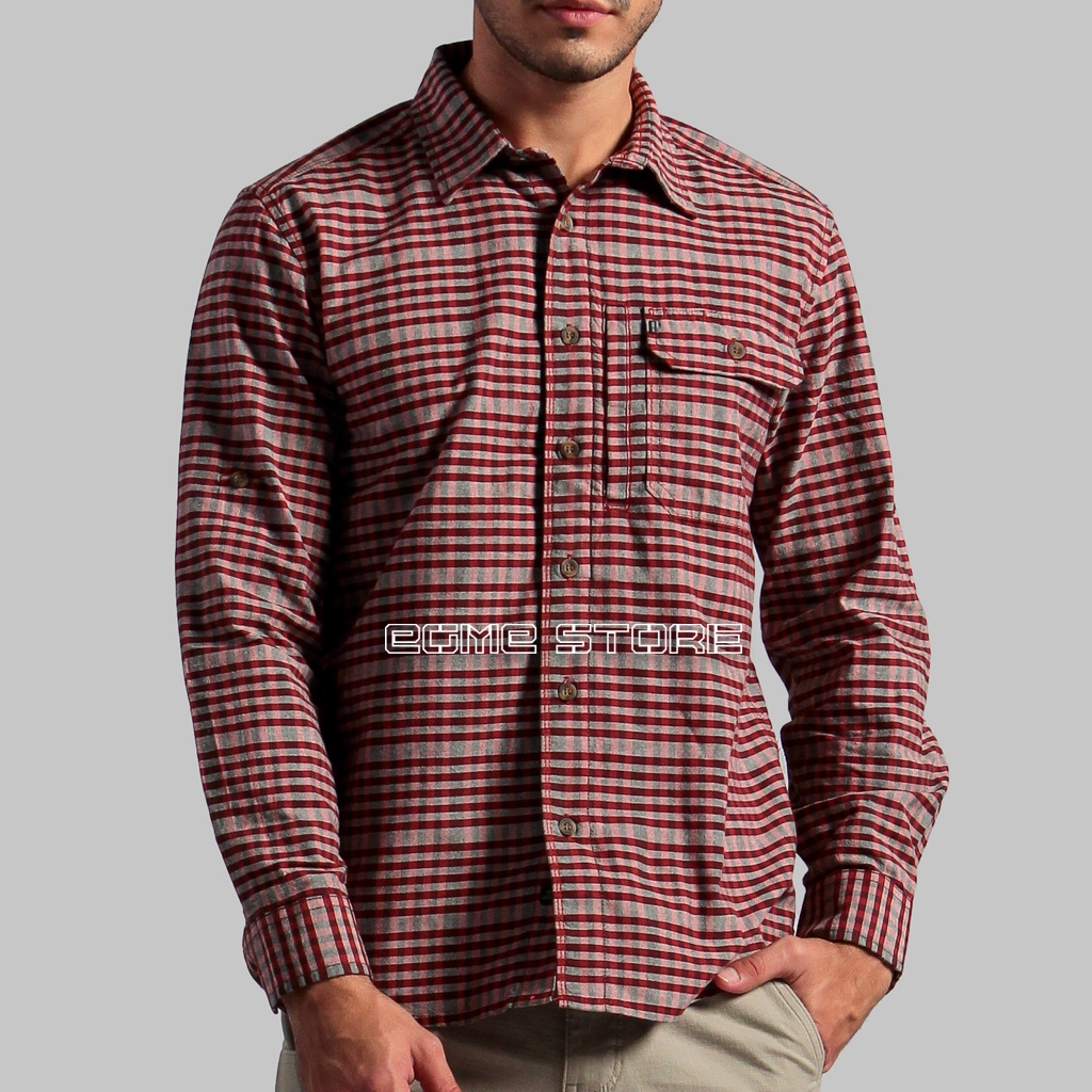 Kemeja Mgee Lengan Panjang Outdoor Distric C020 Red