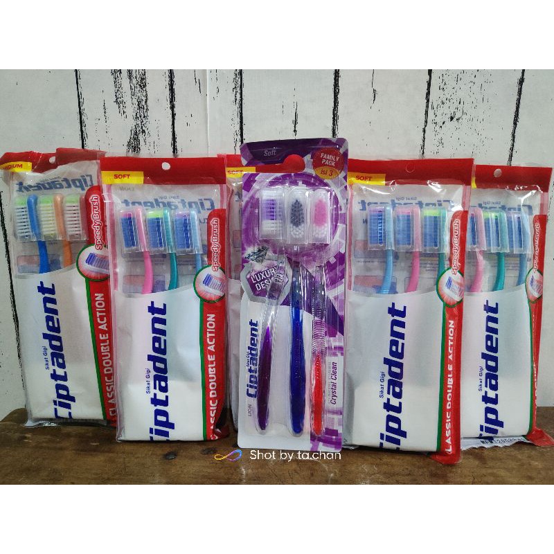 Sikat gigi ciptadent isi 3 soft crystal clean / classic double action