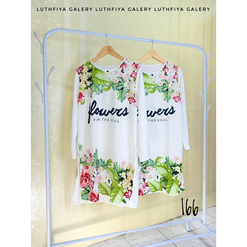 Tunik Atasan Motif Bunga Baju Tunic Wanita