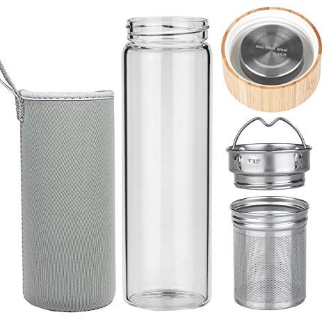 PALING LARIS - BOTOL MINUM TEA INFUSER BOTTLE DOUBLE WALL INFUSER BOTTLE BAMBOO