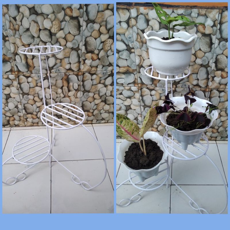 Rak Pot,Gantungan Pot,Shabby Chic,Rak Pot Bunga,Rak Hiasan Gantung,Rak - Putih