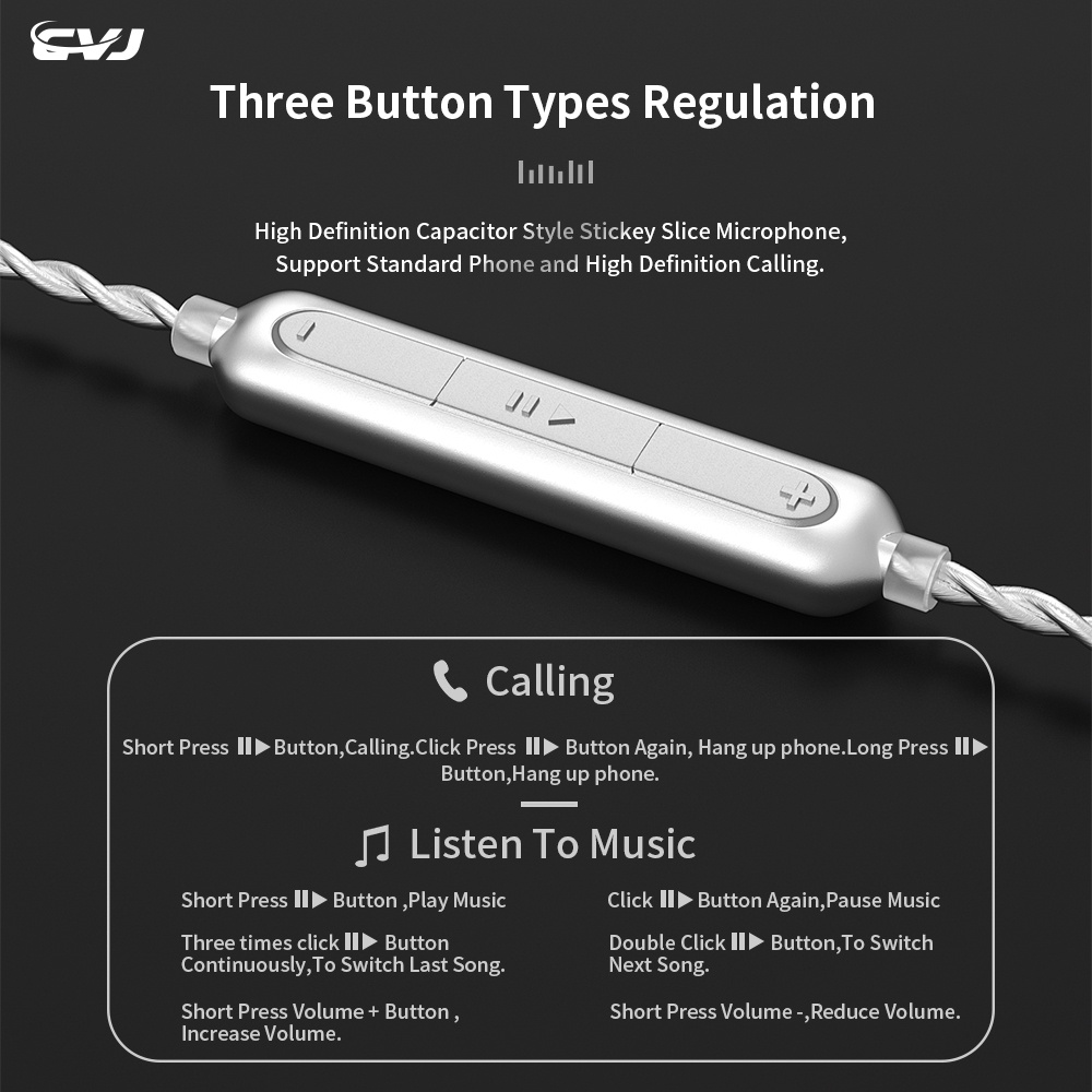 Cvj V7 Kabel Konektor Earphone 4 Core 2pin Qdc Untuk Cvj Angel Wings Csk Nra Kz Trn Ta1 Cs2 Ca2