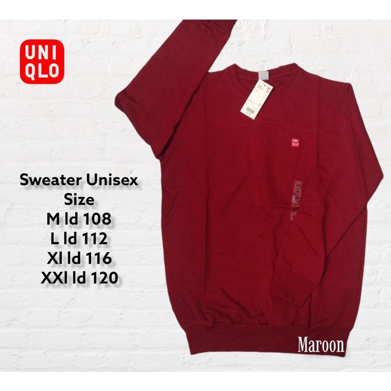 UNIQLO CREWNECK POLOS BORDIR | SWEATER COWOK SWEATSHIRT UNISEX UNIQLO PREMIUM QUALITY