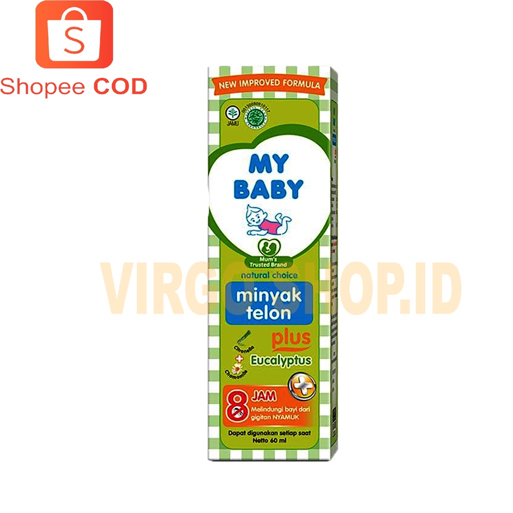 My Baby Minyak Telon Plus 60 mL / Minyak Telon / Perlengkapan Mandi Bayi / Perlengkapan Mandi / My Baby Minyak Telon Plus / Minyak Telon Plus / Telon / Minyak