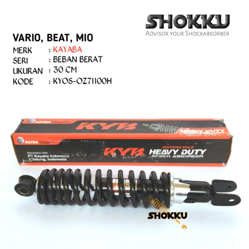 SHOCKBREAKER HEAVY DUTY / BEBAN BERAT MERK KAYABA UNTUK MOTOR MATIC UKURAN 30 CM (KYOS-OZ71100H) & u
