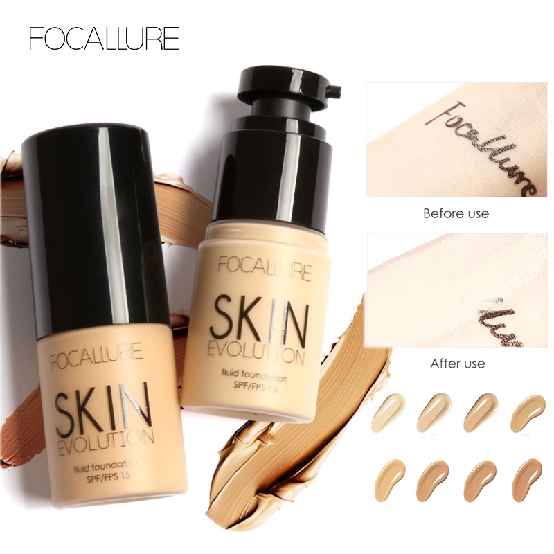 FOCALLURE Long Lasting Foundation Oil Control Full Coverage Fluid Foundation  Face Makeup