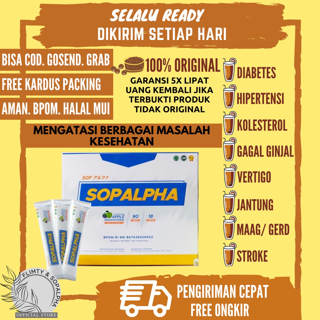 SOPALPHA Minuman Kesehatan Suplemen Makanan Obat Daya Tahan Tubuh Herbal Diabetes Kolesterol BPOM