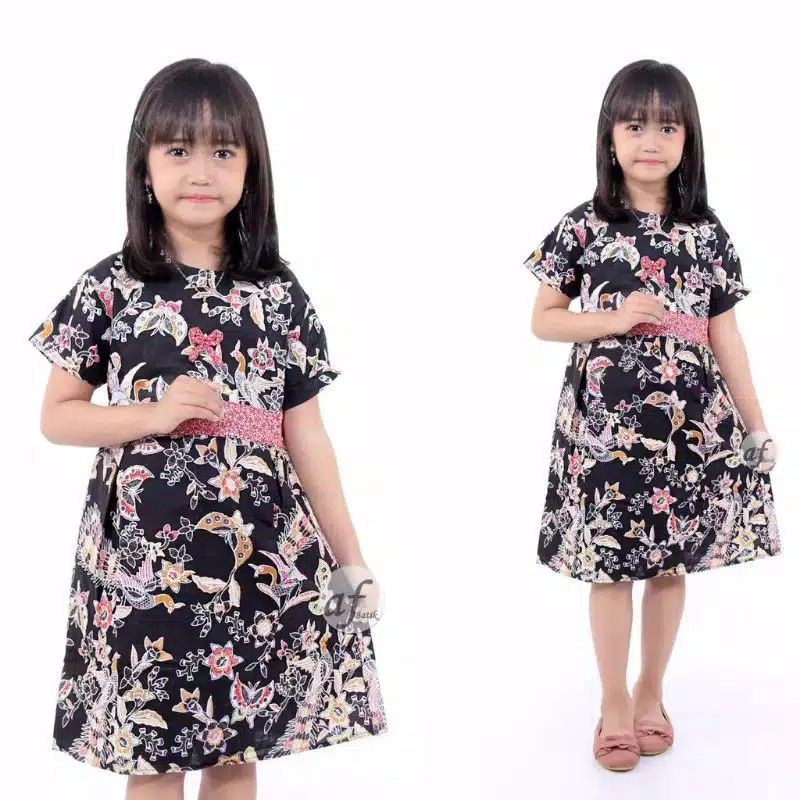 Dress batik Anak usia 2 sampai 10 Tahun - Motif batik bervariasi - batik Anak Harga