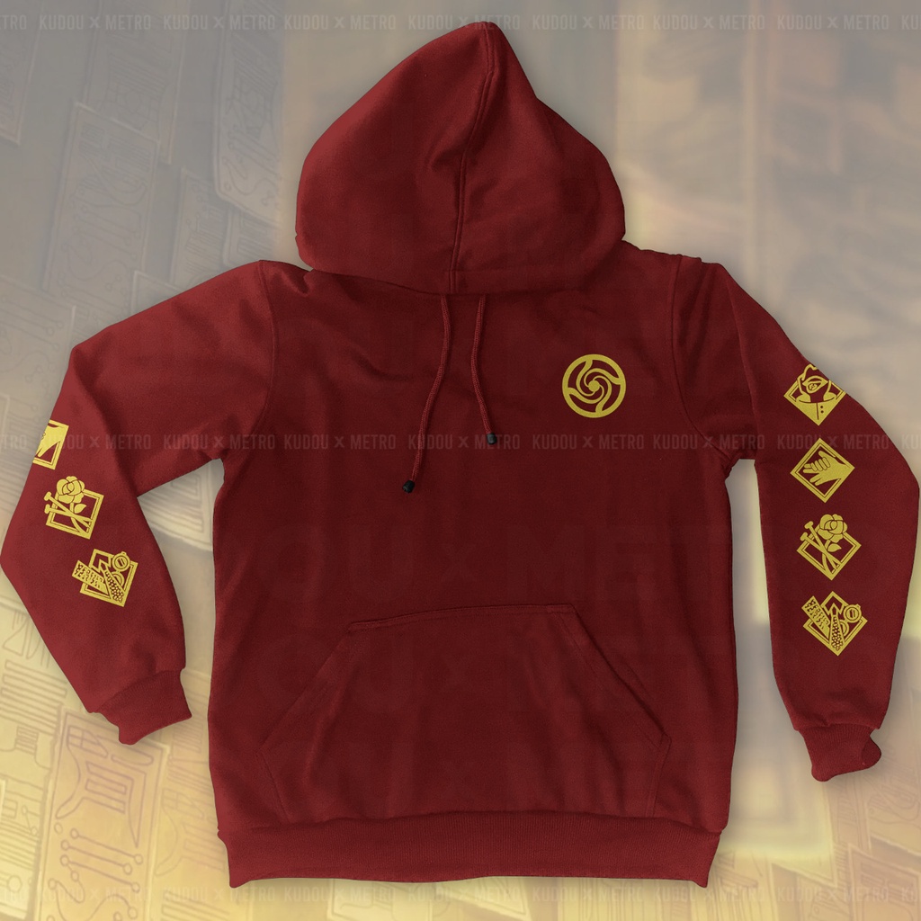 Hoodie Jujutsu Kaisen Logo Red Anime Manga Premium Unisex