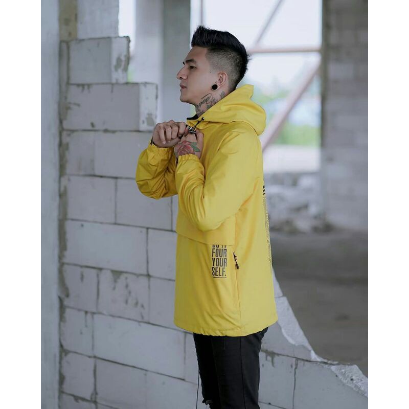 Jaket Cougle Dream Big Jaket Parasut Jaket Outdoor Jaket Pria Jaket Salviohexia Kuning