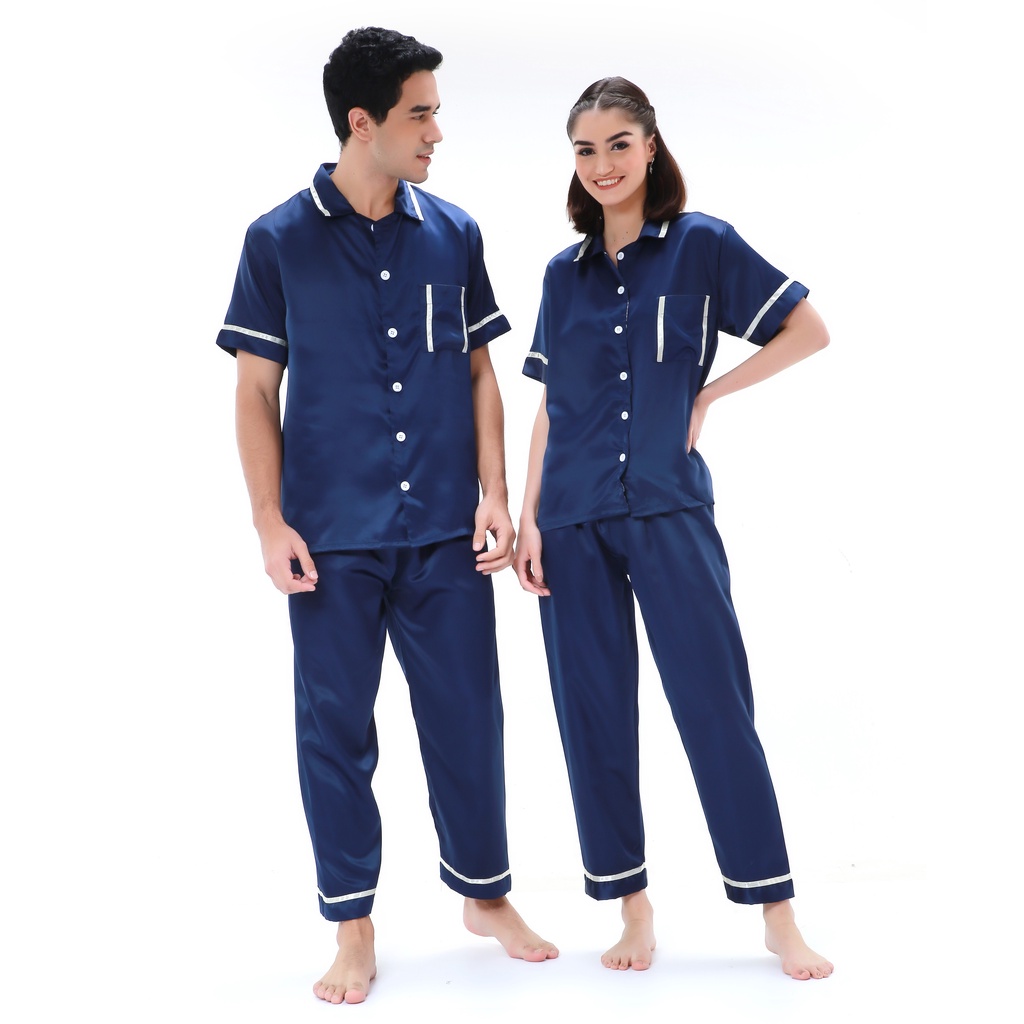 Zavyn Setelan Piyama Couple Satin Ribbon CP