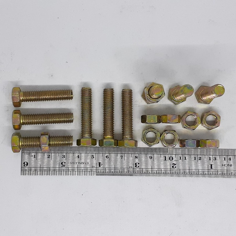 BAUT MUR KUNING M8 X 35 / BMK M8 X 35 / BAUT M8X35 KUNING / BAUT M8 / BAUT 12 KUNCI 12