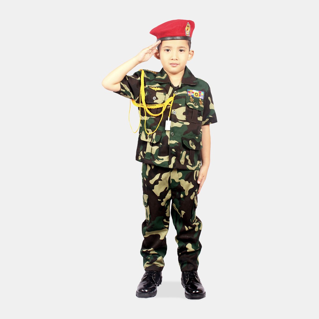 Seragam Kostum Karnaval Profesi Anak Laki-Laki TNI Kopassus