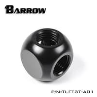 BARROW TLFT3T-A01 G1/4&quot; Thread 3-Way Block Splitter Fitting - Black