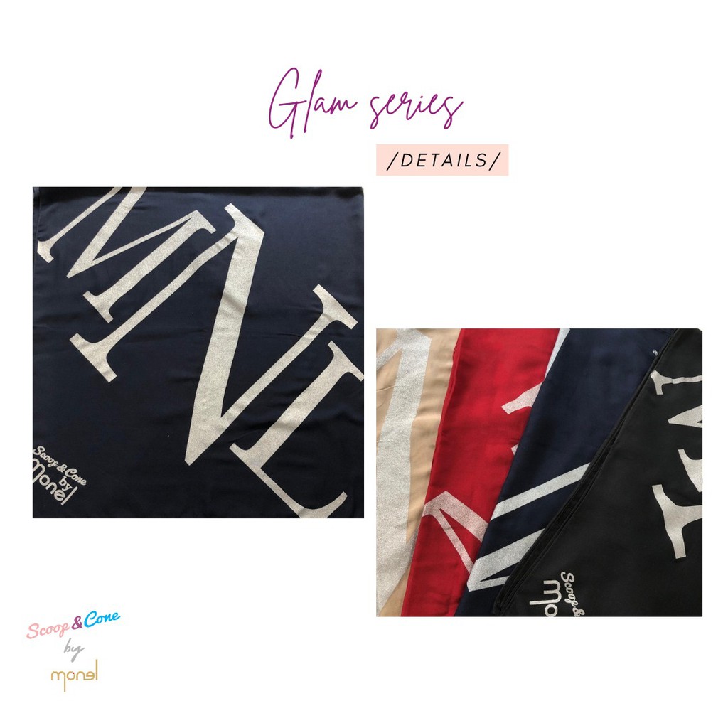 Hijab Scoop&Cone by Monel - Glam Series Navy, Black, Mocca and Maroon