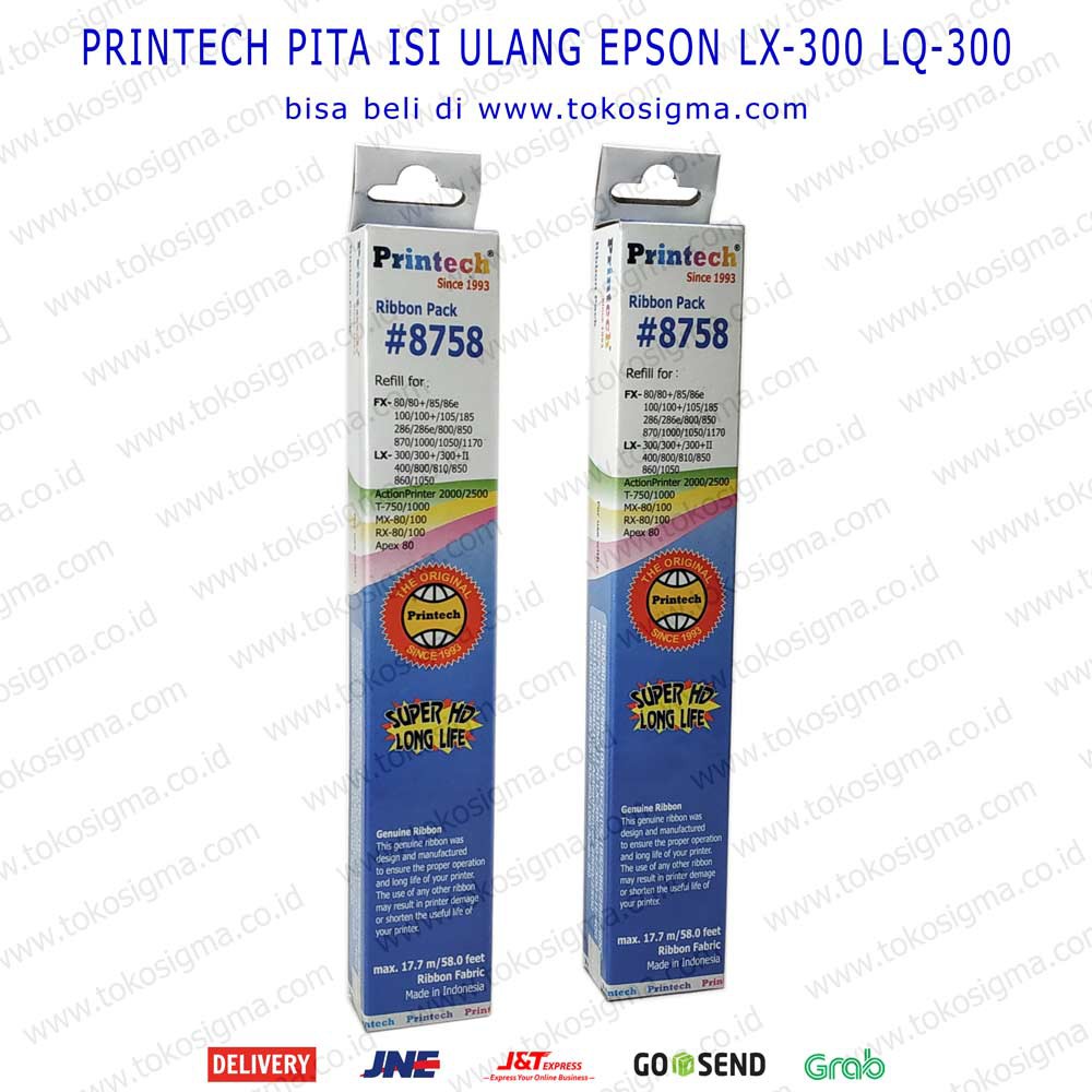 2 pcs PITA ISI ULANG REFILL RIBBON #8758 PRINTER EPSON LX LQ 300 310 hitam