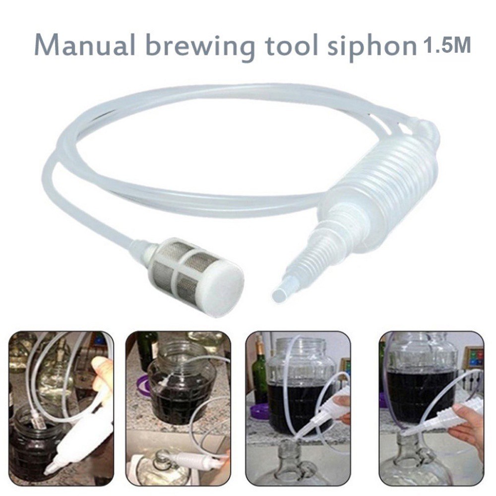 REBUY Homebrew Liquid Filter Beer Brew Syphon Tube Distiller  Tube Siphon Kitchen Alcohol Plastic Brewing Tool Wine Accessories Pipe Hose/Multicolor