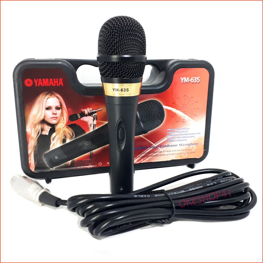 Yamaha YM-63S Microphone Vocal Profesional Cable Mic Kabel Suara Mantap