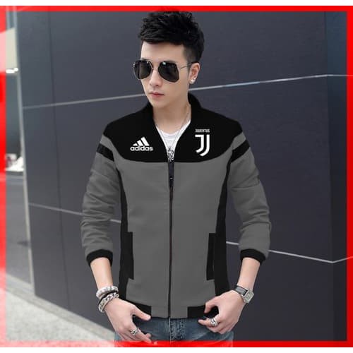 Korean Style Kpop Bts Jimin Jaket Pria Details AQ385 [Juventus Cl ] PakaianJeket Warna Hitam Dan