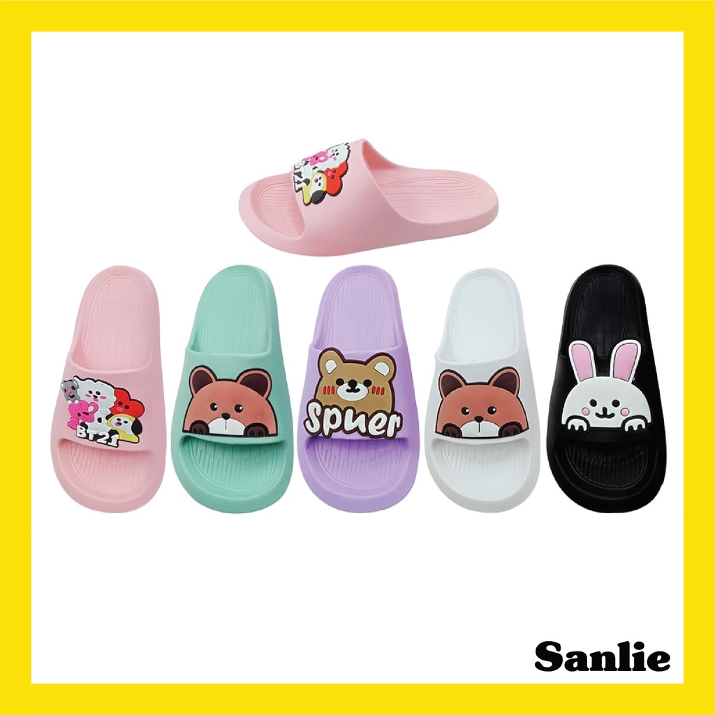 Sanlie Sandal Anti Selip Bahan EVA Kartun / Sandal Wanita Slip On Cute Korean Style Kartun Murah Anti Air 533D