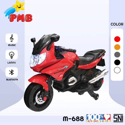 Mainan Motor Aki Anak/ Motor Aki Sport / Sepeda Motor Aki 688 PMB