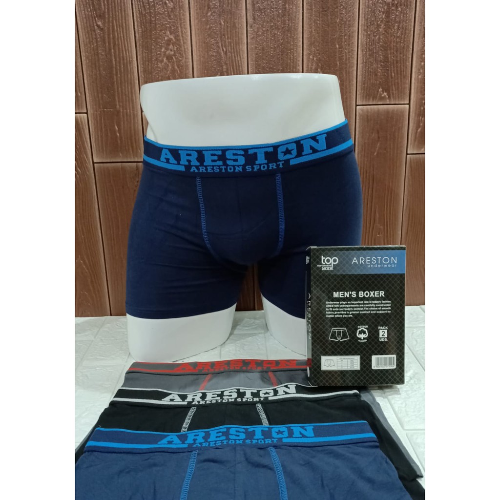 PROMO !!! 2 PCS dalam 1 BOX BOXER PRIA || CELANA DALAM BOXER PRIA || BOXER ARESTON