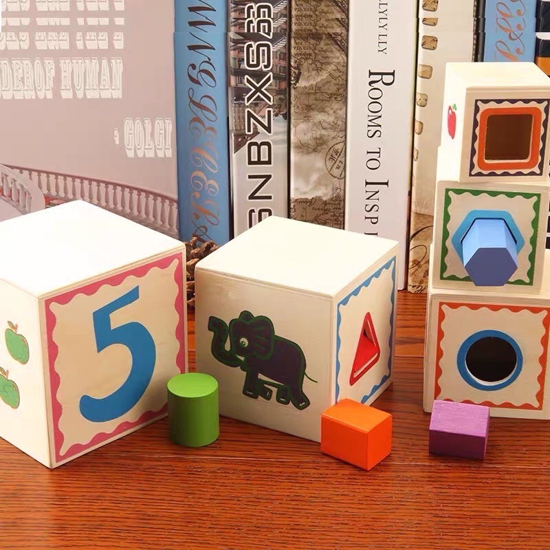 wooden stacking boxes - mainan susun kotak - mainan edukasi anak - kado anak - hadiah anak