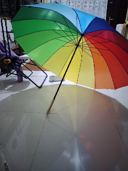 Payung Pelangi Jumbo Rainbow Umbrella 16 Jari Warna Warni Golf Besar