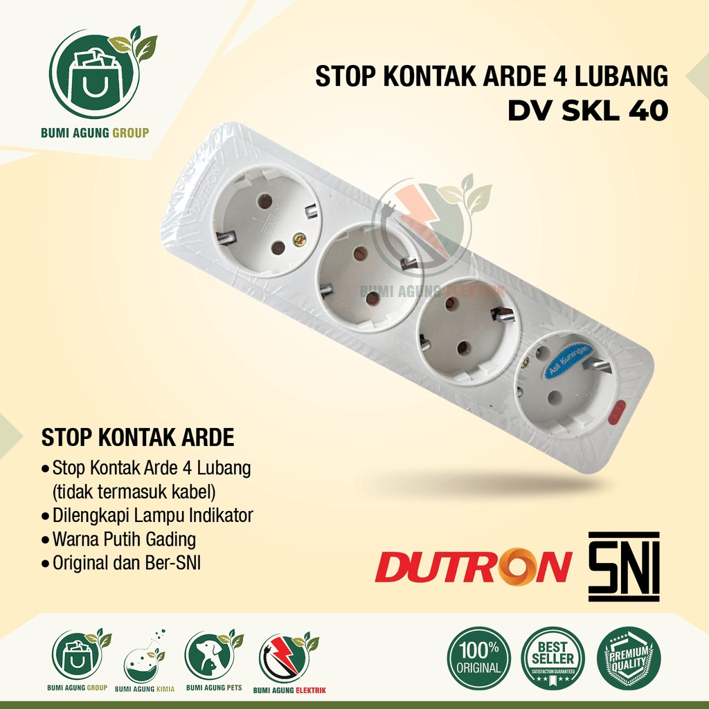 Stop Kontak 2/3/4/5 lubang DUTRON SNI 2 / 3 / 4 / 5