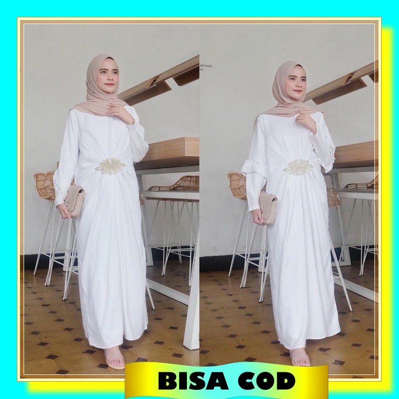 Kaftan Wanita Terbaru 2022 Baju Pesta Jihan Kaptan Wanita Fashion Muslim Kondangan Brukat Mewah Eleg