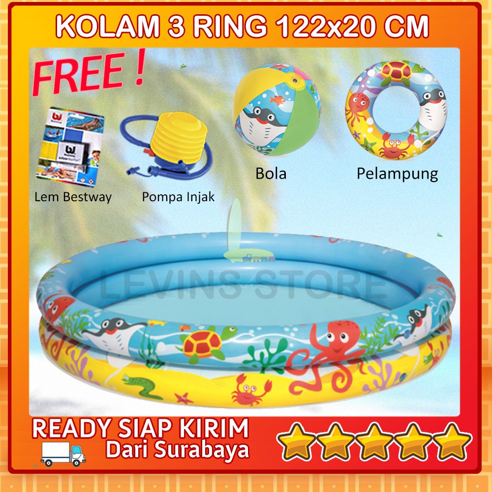 Kolam Renang Karet Pelampung Bola Set Bestway 122cm Bayi ...