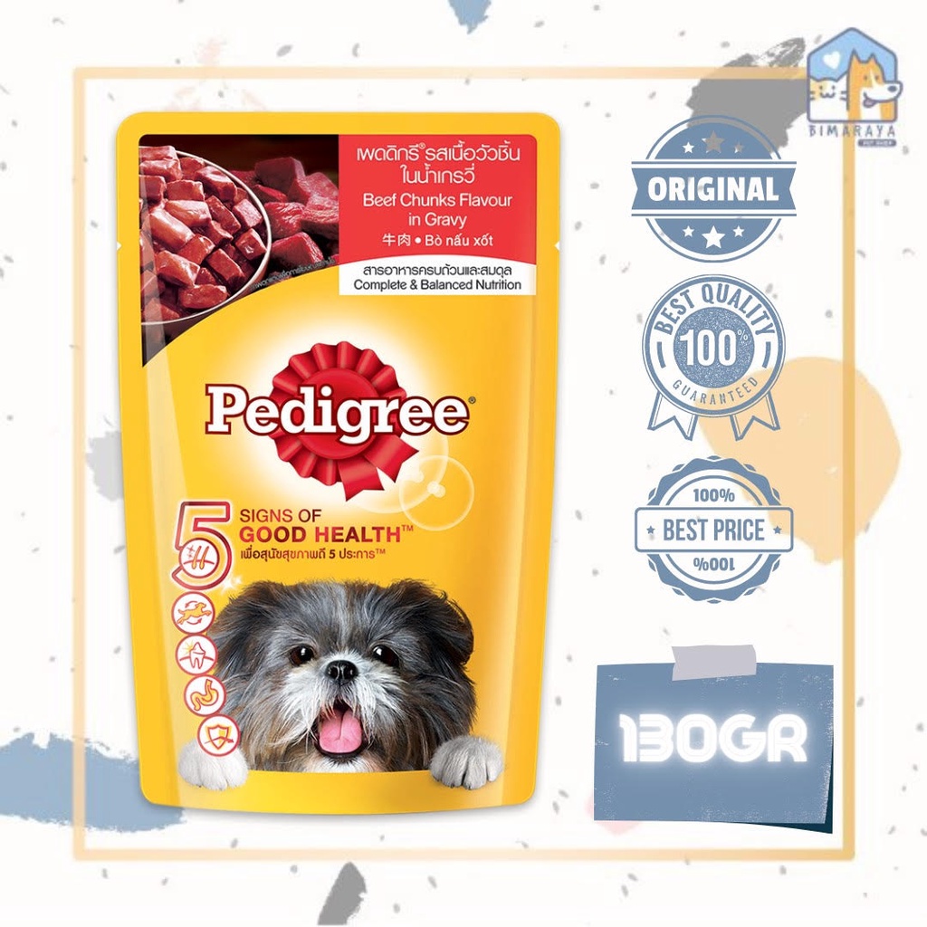 PEDIGREE ADULT BEEF WET FOOD 130GR (POUCH)