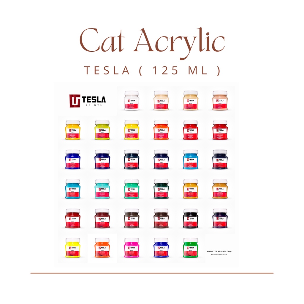 

Cat Lukis / Cat Akrilik Tesla Acrylic Paint Cocoart.id I Size 125 ml