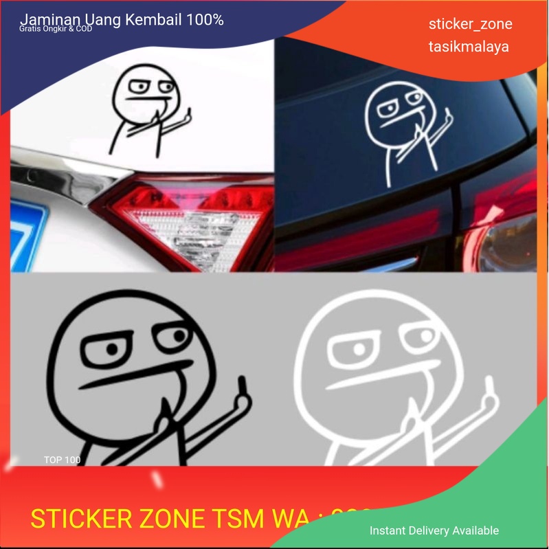 MURAH STIKER MOTOR MIDDLE FINGER CUTTING KEREN 3D UNIK VARIASI NMAX AEROK BEAT HELM COD